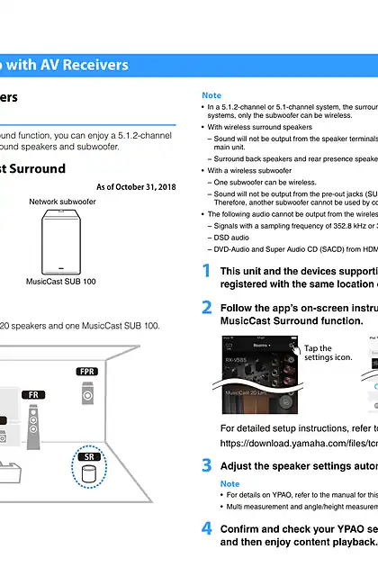 yamaha雅马哈Additional Features(MusicCast Surround function)